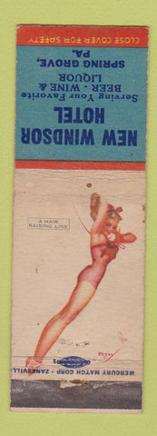 Matchbook Cover - New Windsor Hotel Spring Grove PA pinup WEAR