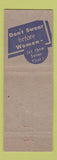 Matchbook Cover - New Windsor Hotel Spring Grove PA pinup WEAR