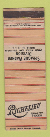 Matchbook Cover - Richelieu Foods Sprague Warner Chicago IL WORN