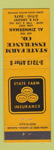 Matchbook Cover - State Farm Insurance Al Zimmerman