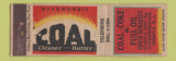 Matchbook Cover - Coal and Coke Fuel Edwin Demarest Tenafly NJ