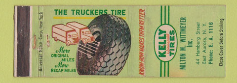 Matchbook Cover - Kelly Tires Milton Wittmeyer East Aurora NY