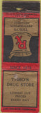 Matchbook Cover - Thro's Drugs POOR