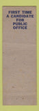 Matchbook Cover - Frank Purdy for Sheriff WEAR