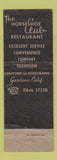 Matchbook Cover - Horseshoe Club Gardena CA poker cards
