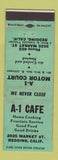 Matchbook Cover - A1 Cafe Motor Court Redding CA low phone # WEAR