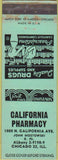 Matchbook Cover - California Pharmacy drugs Chicago IL green