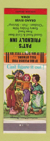 Matchbook Cover - Pat's Friendly Inn Grand River IA hillbilly WEAR
