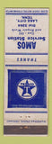 Matchbook Cover - Amos Texaco oil gas Lake City TN