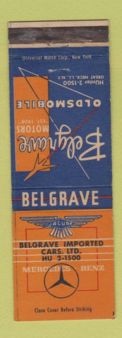 Matchbook Cover - Belgrave Oldsmobile Jaguar Mercedes Benz Great Neck LI NY WEAR