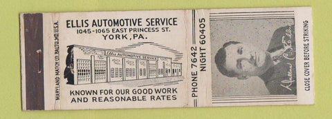 Matchbook Cover - Ellis Auto Service York PA