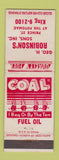 Matchbook Cover - Geo Robinson's Coal Fuel Oil WEAR