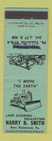 Matchbook Cover - Harry Smith Excavating New Richmond PA
