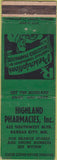 Matchbook Cover - Highland Drug Stores Kansas City MO