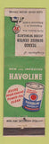 Matchbook Cover - Texaco oil gas Havoline John Wingate Ridgewood NJ WEAR