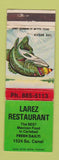 Matchbook Cover - Larez Restaurant Carlsbad Mexican Food WEAR