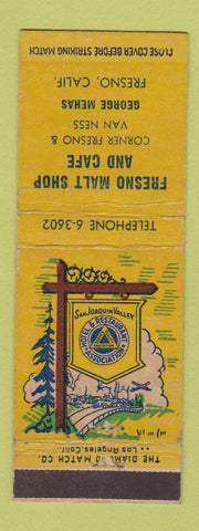 Matchbook Cover - Fresno Malt Shop Cafe Fresno CA George Mehas