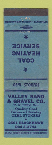 Matchbook Cover - Valley Sand Gravel WW Behm