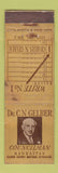 Matchbook Cover - Dr CN Gelber Councilman Manhattan New York City WEAR