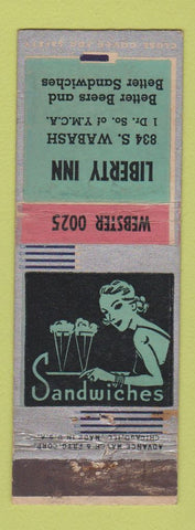 Matchbook Cover - Liberty Inn Chicago IL ADVANCE girlie