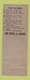 Matchbook Cover - Liberty Inn Chicago IL ADVANCE girlie