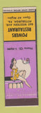 Matchbook Cover - Powers Restaurant Pittsburgh PA pinup