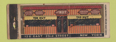 Matchbook Cover - The Hut New  York City WORN