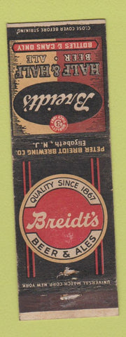 Matchbook Cover - Breidt's Beer Ale Elizabeth NJ WEAR