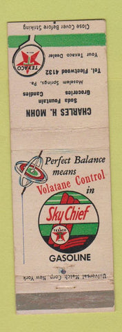 Matchbook Cover - Texaco oil gas Charles Mohn Moselem Springs PA