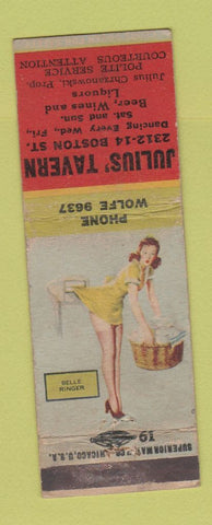Matchbook Cover - Julius' Tavern Chranowski pinup WEAR