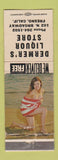 Matchbook Cover - Dermer's Liquor Store Fresno CA pinup WEAR