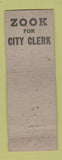Matchbook Cover - Marguerite Zook for City Clerk