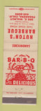 Matchbook Cover - Hutch's BBQ Pasadena CA