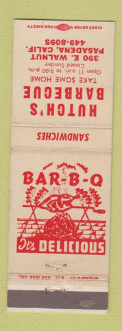 Matchbook Cover - Hutch's BBQ Pasadena CA