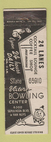 Matchbook Cover - Victory Bowling Center Van Nuys CA WEAR