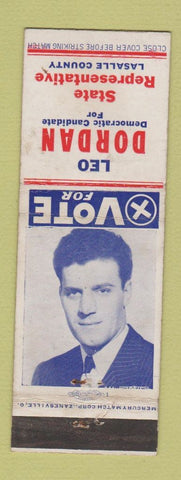 Matchbook Cover - Leo Dordan State Rep Lasalle County