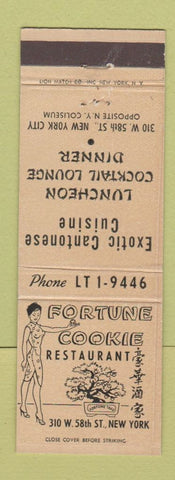 Matchbook Cover - Fortune Cookie Restaurant New York City Chinese girlie