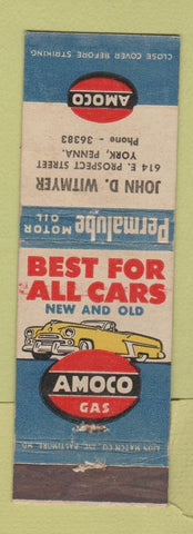 Matchbook Cover - Amoco oil gas John Witmyer York PA