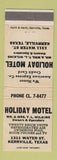 Matchbook Cover - Holiday Motel Kerrville TX
