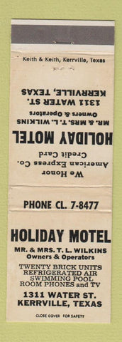 Matchbook Cover - Holiday Motel Kerrville TX