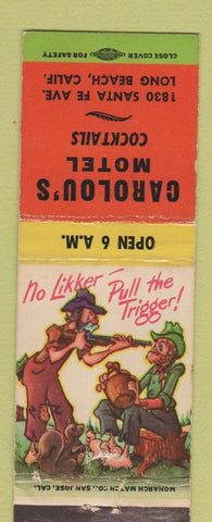Matchbook Cover - Carolou's Motel Long Beach CA hillbilly