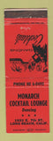 Matchbook Cover - Monarch Cocktail Lounge Long Beach CA WEAR