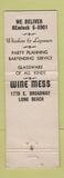 Matchbook Cover - Wine Mess Long Beach CA WEAR