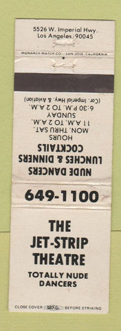Matchbook Cover - Jet Strip Theatre club Los Angeles CA WORN