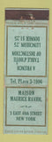 Matchbook Cover - Maison Maurice Raviol New Yrok City French WEAR