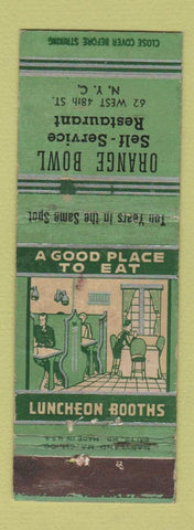 Matchbook Cover - Orange Bowl Restaurant New York City deco WEAR