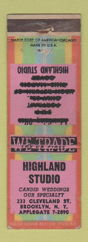 Matchbook Cover - Highland Studio Brooklyn NY WEAR