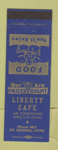 Matchbook Cover - Liberty Cafe St George UT LeRoy Lyle