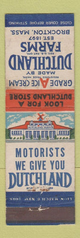 Matchbook Cover - Dutchland Farms Brockton MA