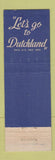 Matchbook Cover - Dutchland Farms Brockton MA
